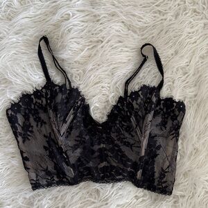Victoria's Secret Black Floral Lace Bralette